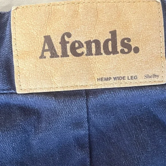 Afends Shelby Blue Wide Leg Hemp Revolution Pants Hemp Organic Cotton Size 24 - Picture 4 of 8